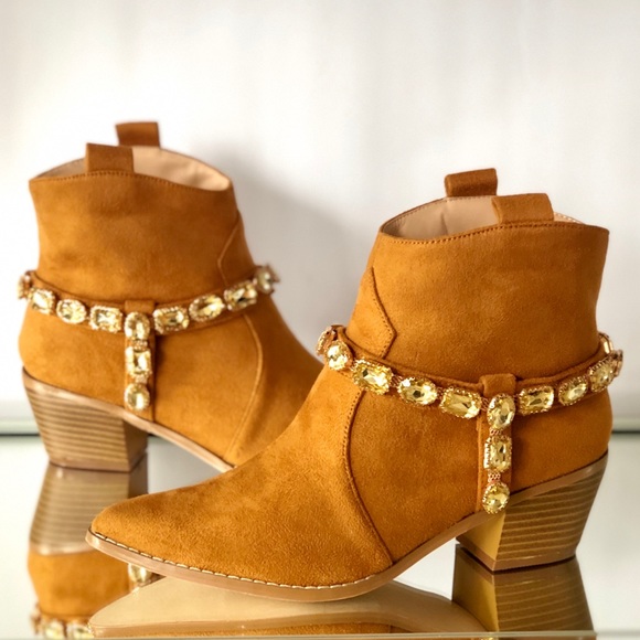 Cowgirl Jewel Strap Ankle Boots - Picture 2 of 2